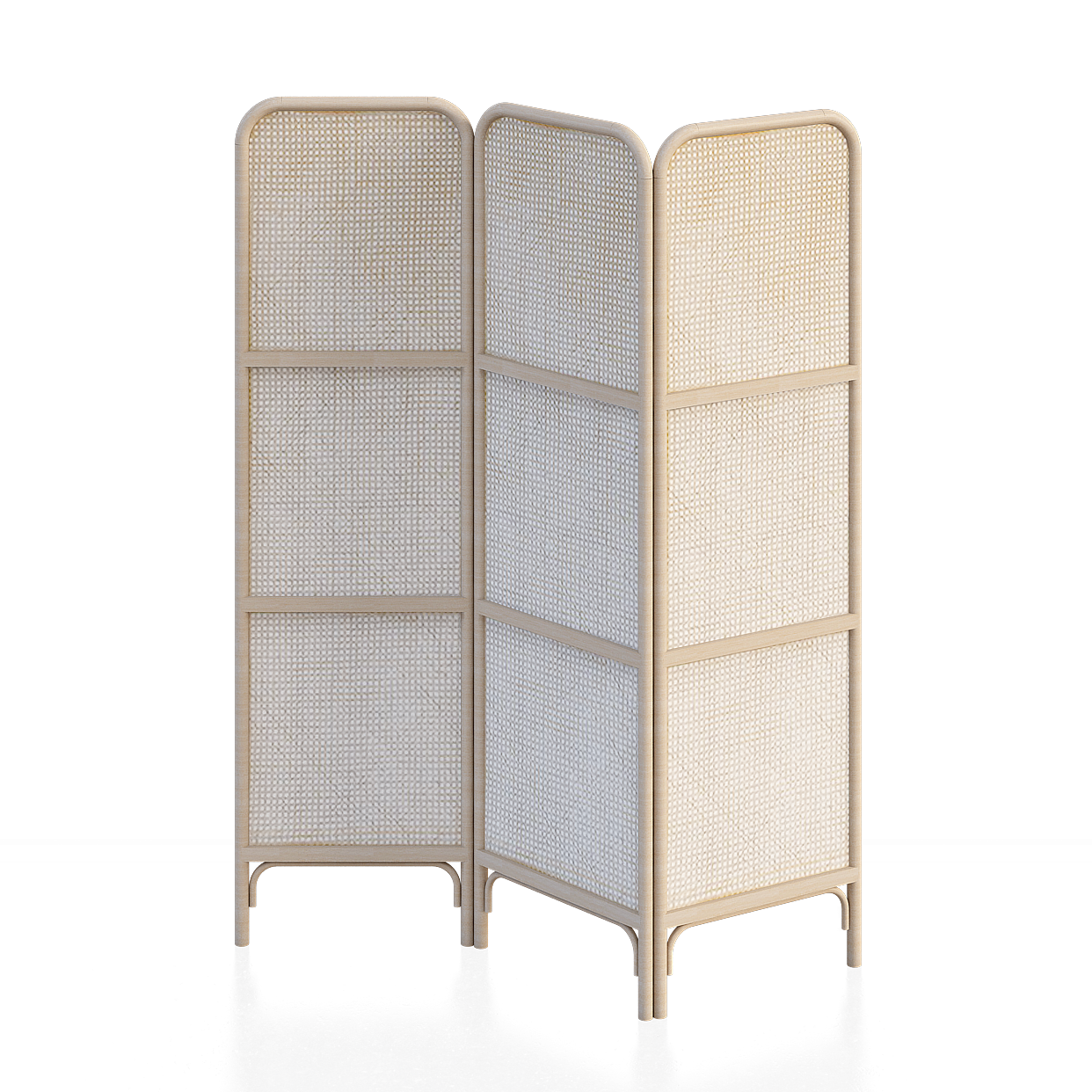 Asian Room Dividers 3D Model – Gray Wooden Panels