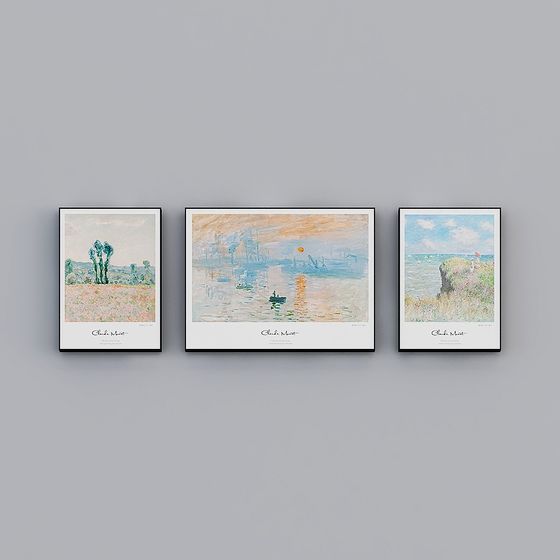 Monet Wall Art 3D Model Collection