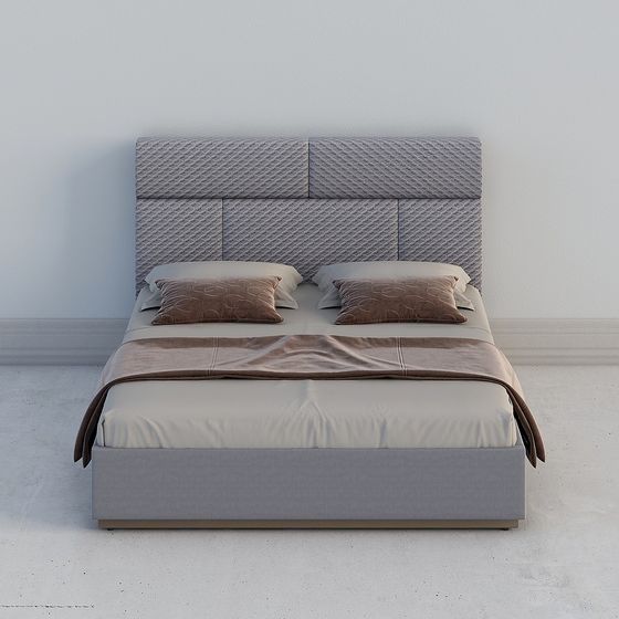 Stylish Low-Poly Bed 3D model for Cozy Bedrooms