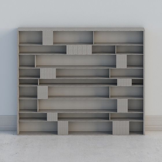 Elegant Low-Polygon Bookshelf 3D model