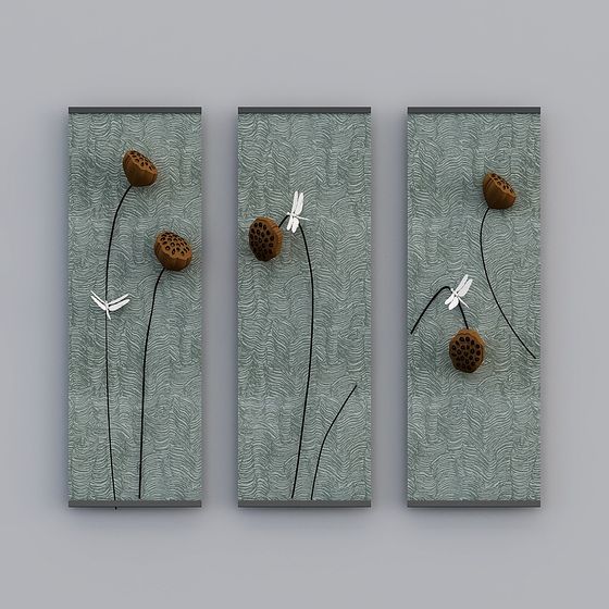 Elegant Nature-Inspired 3D Wall Art Model