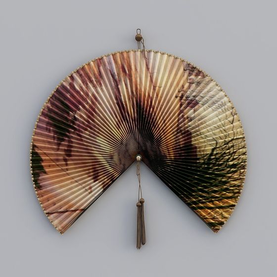 Elegant Eastern Fans 3D model