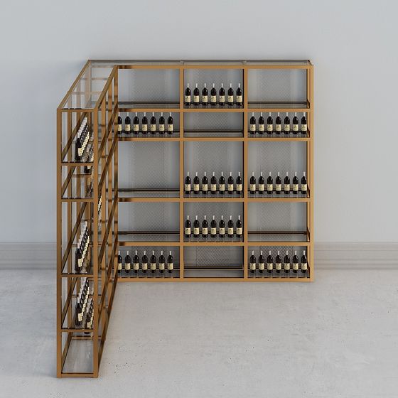 Elegant Wine Cabinet 3D model for Modern Spaces