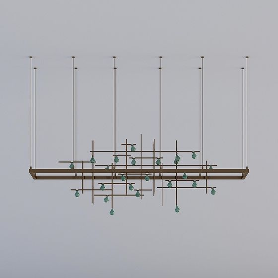 Elegant Crystal Pendant Light 3D model