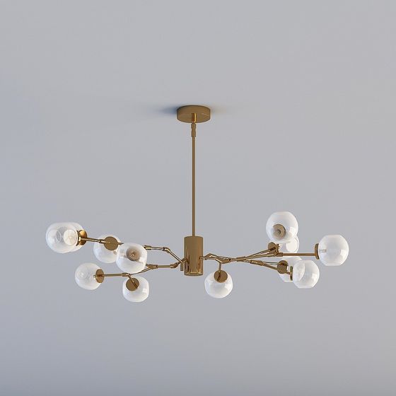 Elegant Low-Poly Chandelier 3D Model Design