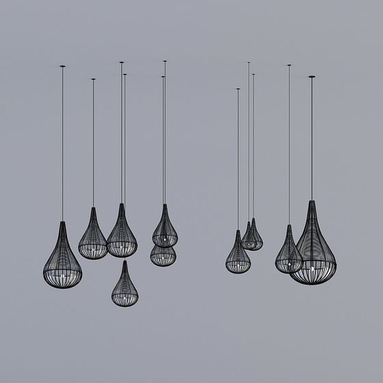 Wire Drop Pendant Light 3D model for Modern Spaces