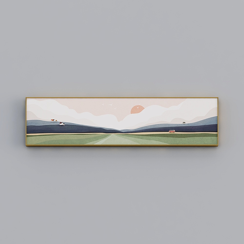 Hailong Red - Nordic Wind - Living Room Bedroom Decorative Painting - Overlooking