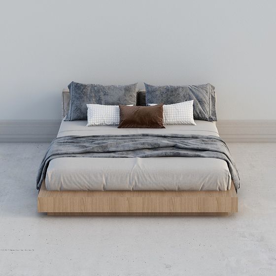 Modern Minimalist Bed 3D model