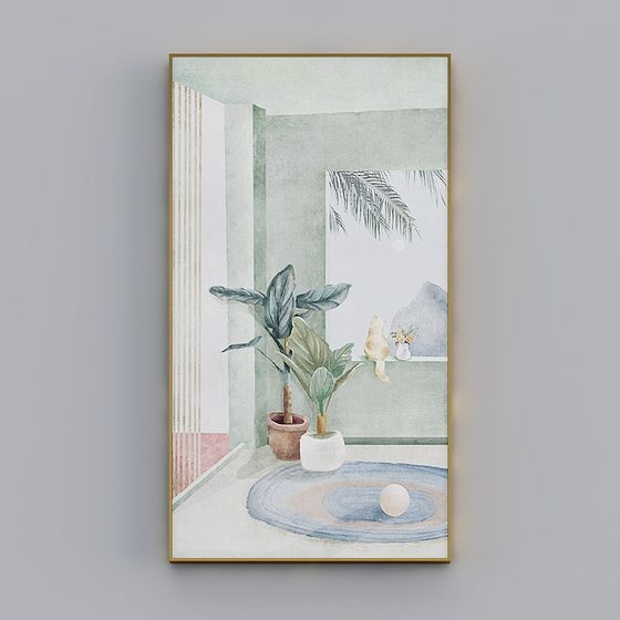 Elegant Tropical Oasis 3D Model for Modern Designs