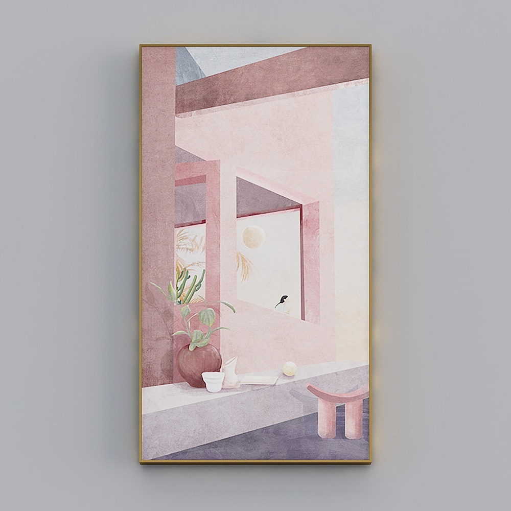 Hailong Red - Nordic Wind - Living Room Bedroom Hyun-Painting - Color Space