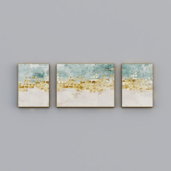 3D Model: Modern Abstract Triptych