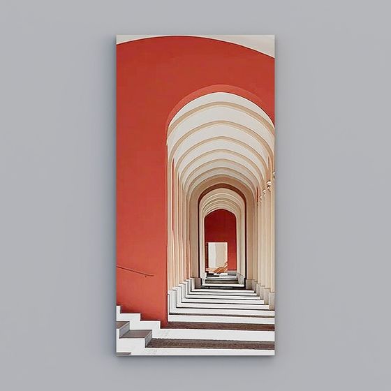 Red Wall Corridor 3D Model Design