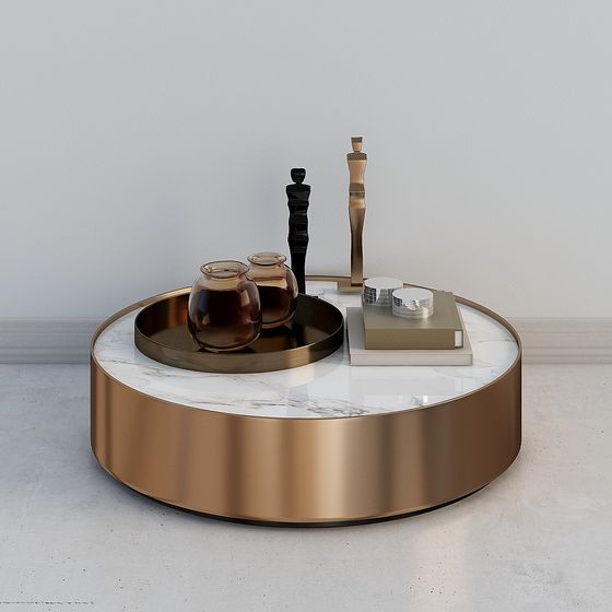 Elegant Low-Poly Round Table 3D Model