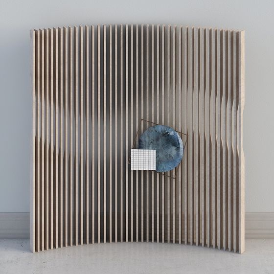 Wooden Louvered Screen 3D model