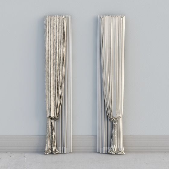 Elegant Low-Poly Curtain 3D model