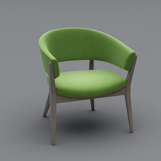 Unique Low-Poly Green Chair 3D model