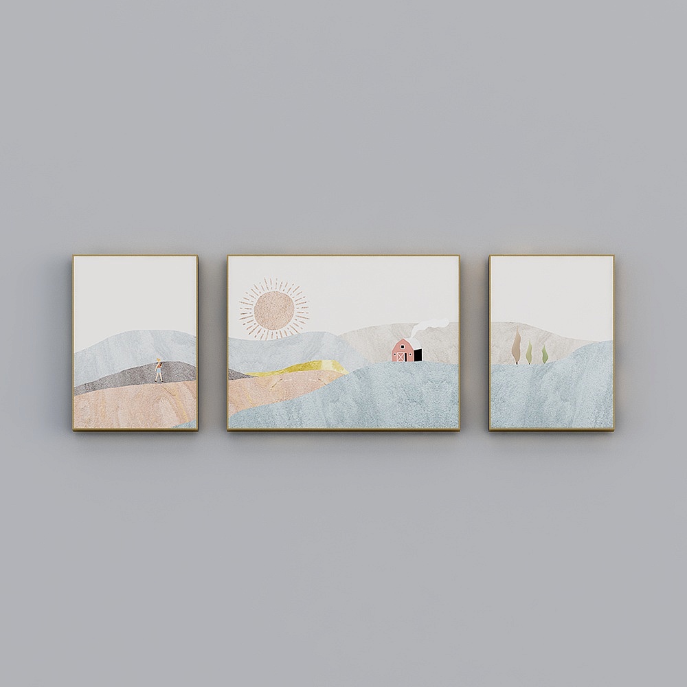 Hailong Hong - Modern Wind - Living Room Bedroom Dining Room Decoration Painting - Sun Moon Chiling