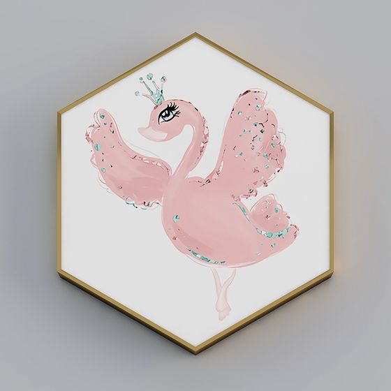 Princess Swan Low-Polygon 3D Model