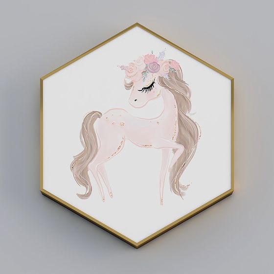 Charming Floral Unicorn 3D model