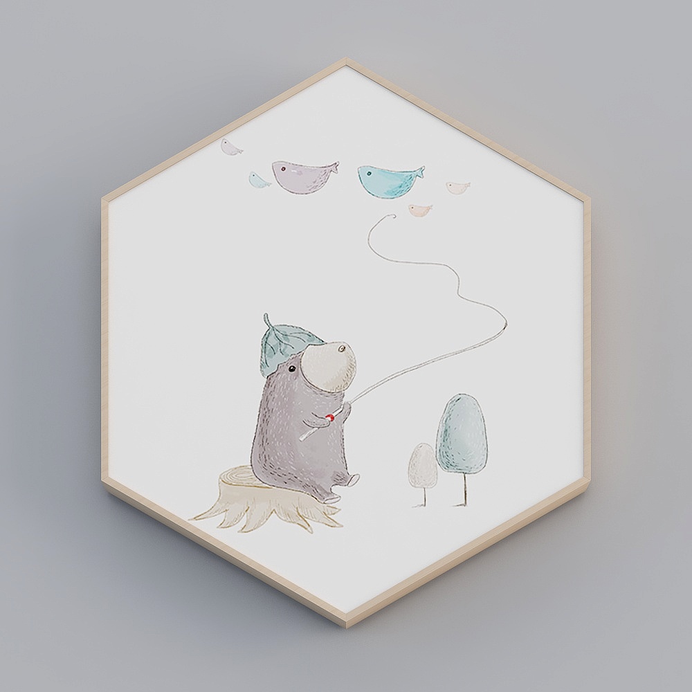 Sea Dragon Red - Nordic Wind - Children's Bedroom Decorative Painting - Childish