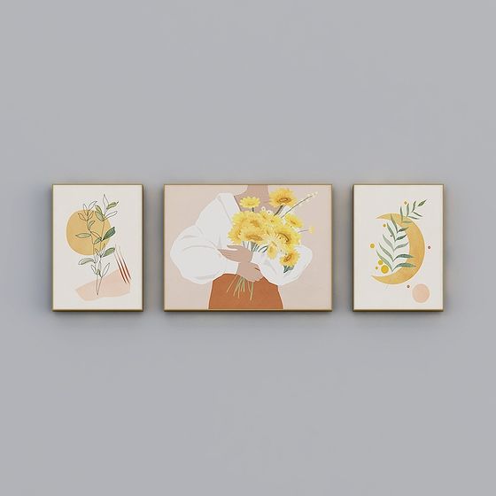 Artful Low-Poly 3D Wall Hangings 3D model