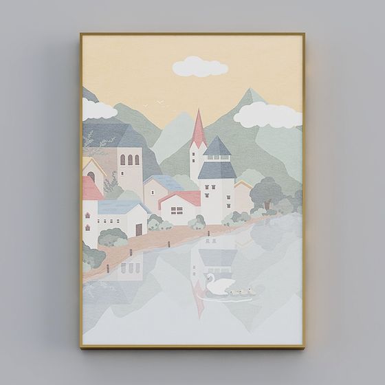 Scenic Mountain Town 3D model