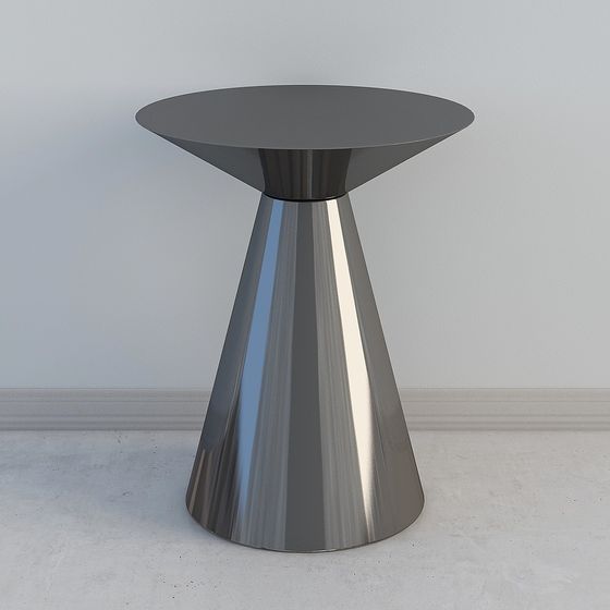 Stylish Cone-Shaped Metal Side Table 3D model