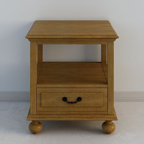 Elegant Low-Poly Nightstand 3D model