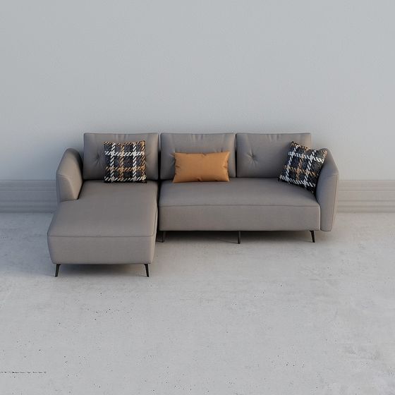 Stylish Low-Poly Sofa 3D Model for Creative Spaces