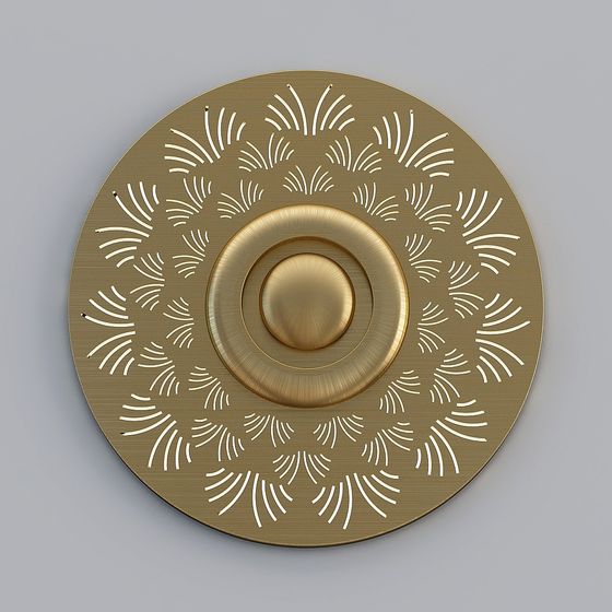 Golden Burst Ceiling Medallion 3D model