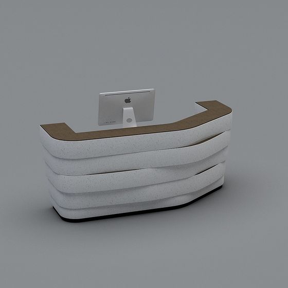 Elegant Low-Poly Reception Desk 3D model