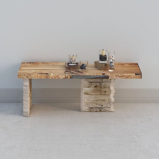Natural Wood Table 3D model