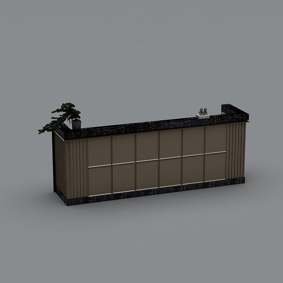 Elegant Urban Reception Desk 3D model