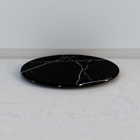 Elegant Black Marble Disk 3D model