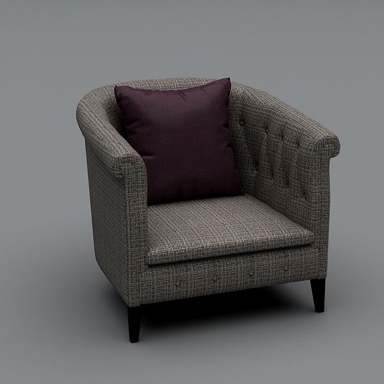 Stylish Gray and Purple Lounge Chair 3D model