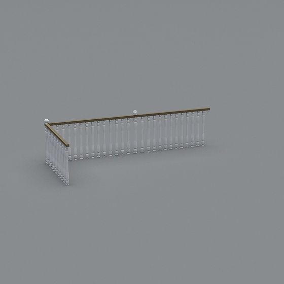 Elegant Low-Polygon Railing 3D Model