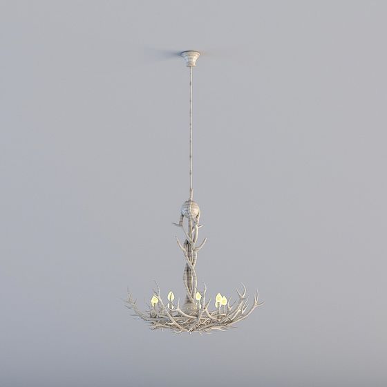 Elegant Antler Chandelier 3D model