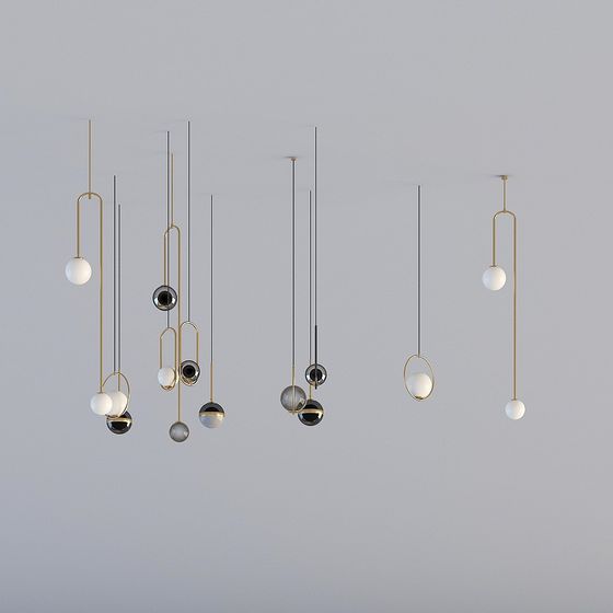 Elegant Low-Poly Chandelier 3D model