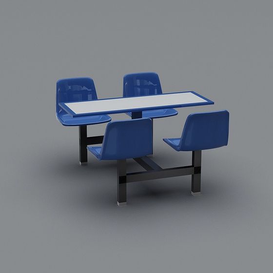Stylish School Desk and Chair Set 3D model