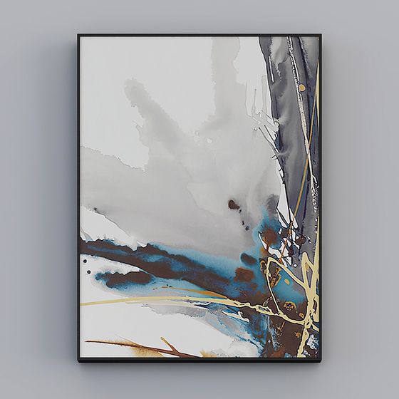 Elegant Abstract Painting 3D model for Creative Projects