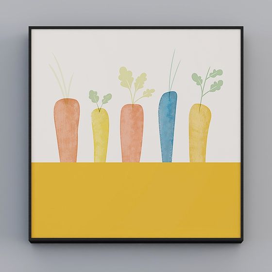 Colorful Rainbow Carrot 3D model