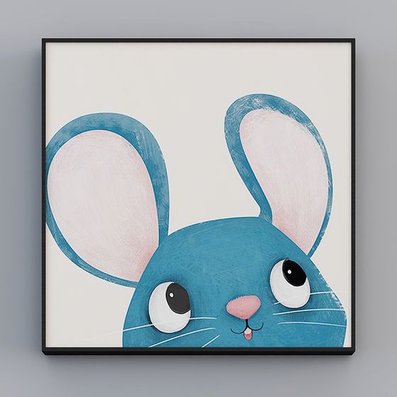 Charming Low-Poly Cartoon Rabbit 3D Model