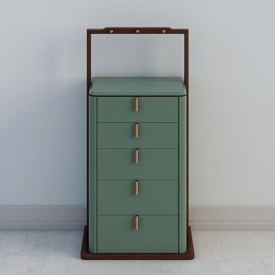 Elegant Low-Poly Storage Cabinet 3D model