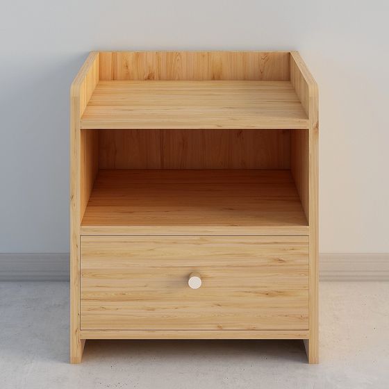 Stylish Low-Poly Nightstand 3D model