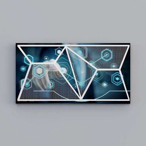 Futuristic Touchscreen 3D Model