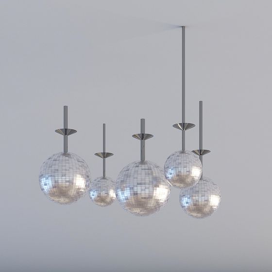 Elegant Suspended Lamp 3D model for Contemporary Designs
