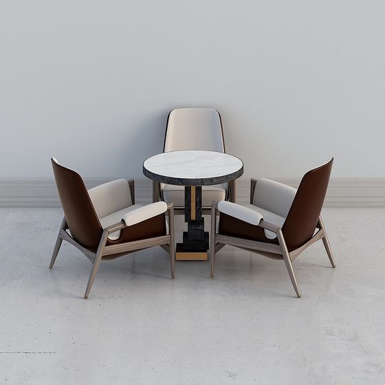 Urban Living Room Dining Table & Chair Set 3D model