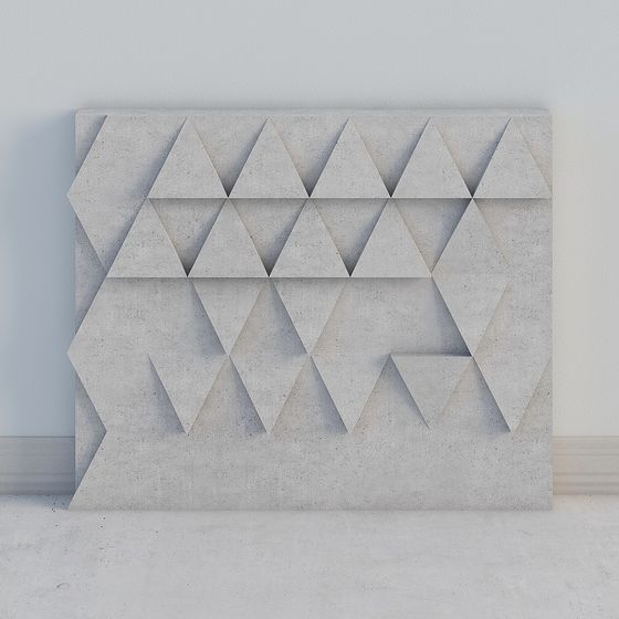Concrete Triangle Puzzle Low-Poly 3D model