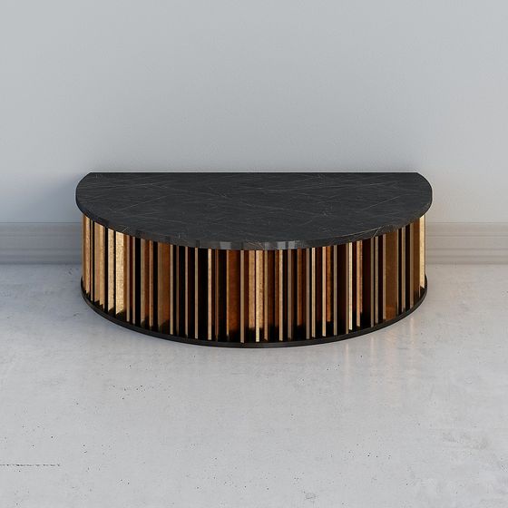 Elegant Half-Round Coffee Table 3D model