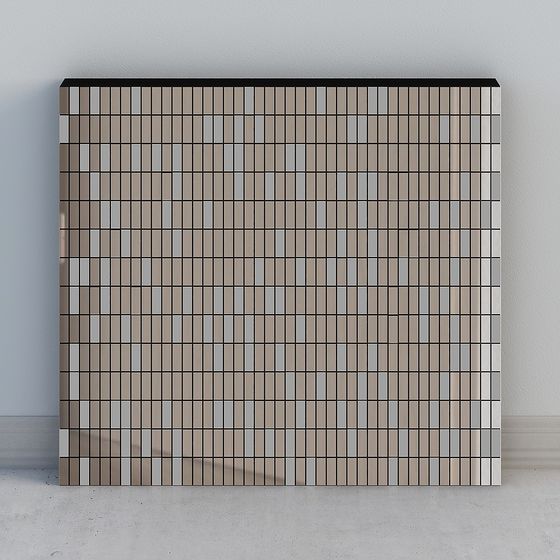 Low Poly Textured Wall Panel 3D model